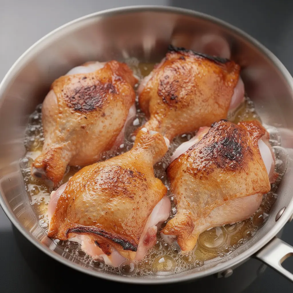 Cuisson côté peau