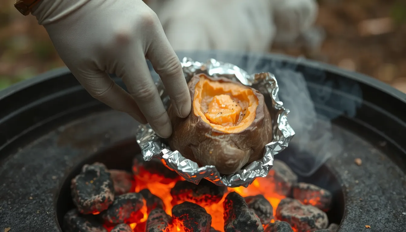 patate douce barbecue aluminium